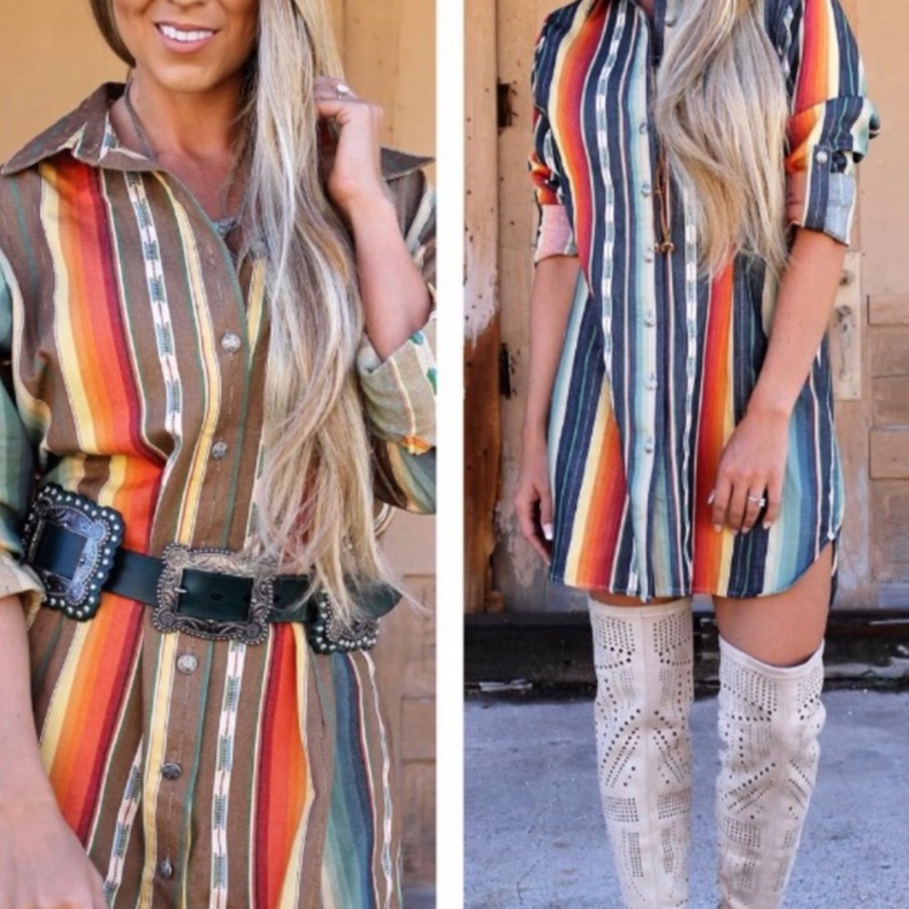 L&B Serape Button Down Tunic/Dress